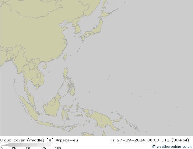 облака (средний) Arpege-eu пт 27.09.2024 06 UTC