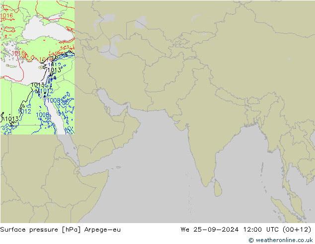 Atmosférický tlak Arpege-eu St 25.09.2024 12 UTC