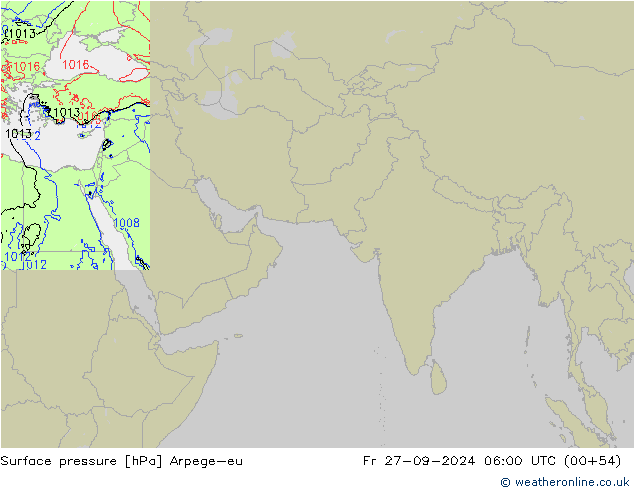 Surface pressure Arpege-eu Fr 27.09.2024 06 UTC