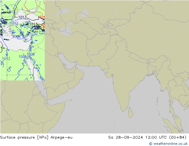 Surface pressure Arpege-eu Sa 28.09.2024 12 UTC