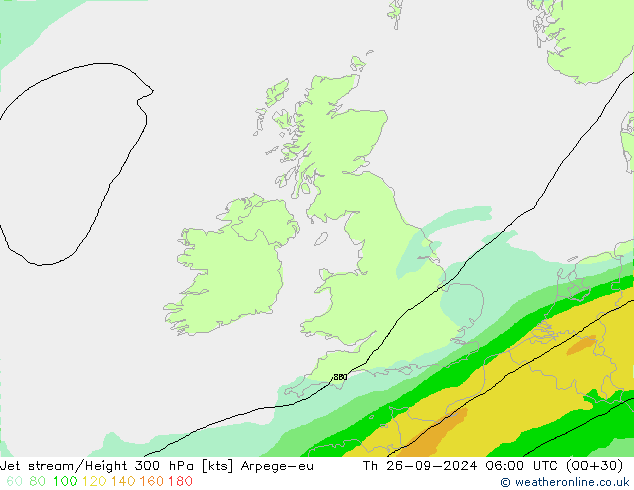 Jet stream Arpege-eu Qui 26.09.2024 06 UTC