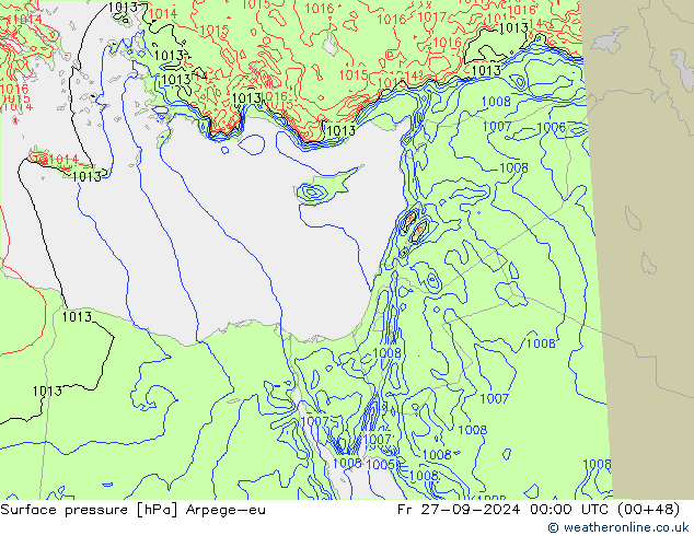 Bodendruck Arpege-eu Fr 27.09.2024 00 UTC