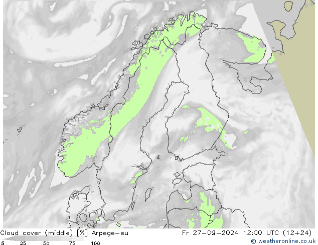 Bewolking (Middelb.) Arpege-eu vr 27.09.2024 12 UTC