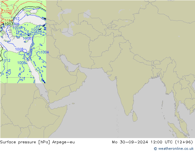 pressão do solo Arpege-eu Seg 30.09.2024 12 UTC