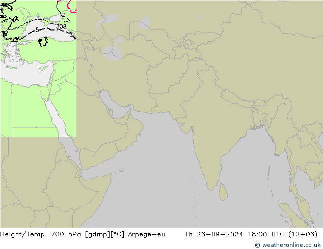 Yükseklik/Sıc. 700 hPa Arpege-eu Per 26.09.2024 18 UTC