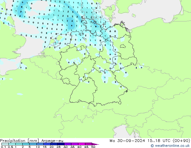 Precipitation Arpege-eu Mo 30.09.2024 18 UTC