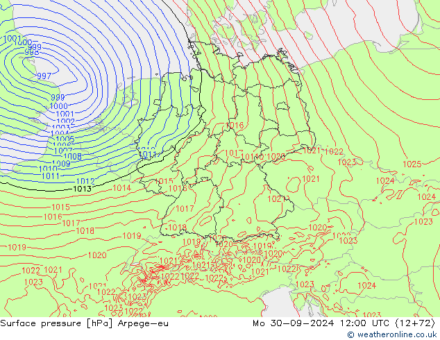 Luchtdruk (Grond) Arpege-eu ma 30.09.2024 12 UTC