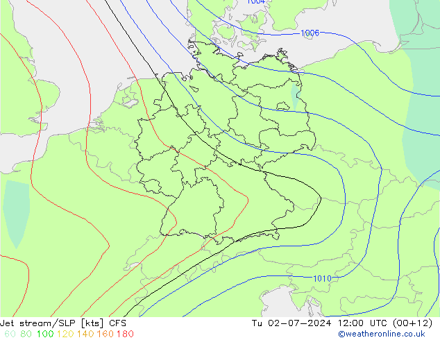 高速氣流/地面气压 CFS 星期二 02.07.2024 12 UTC