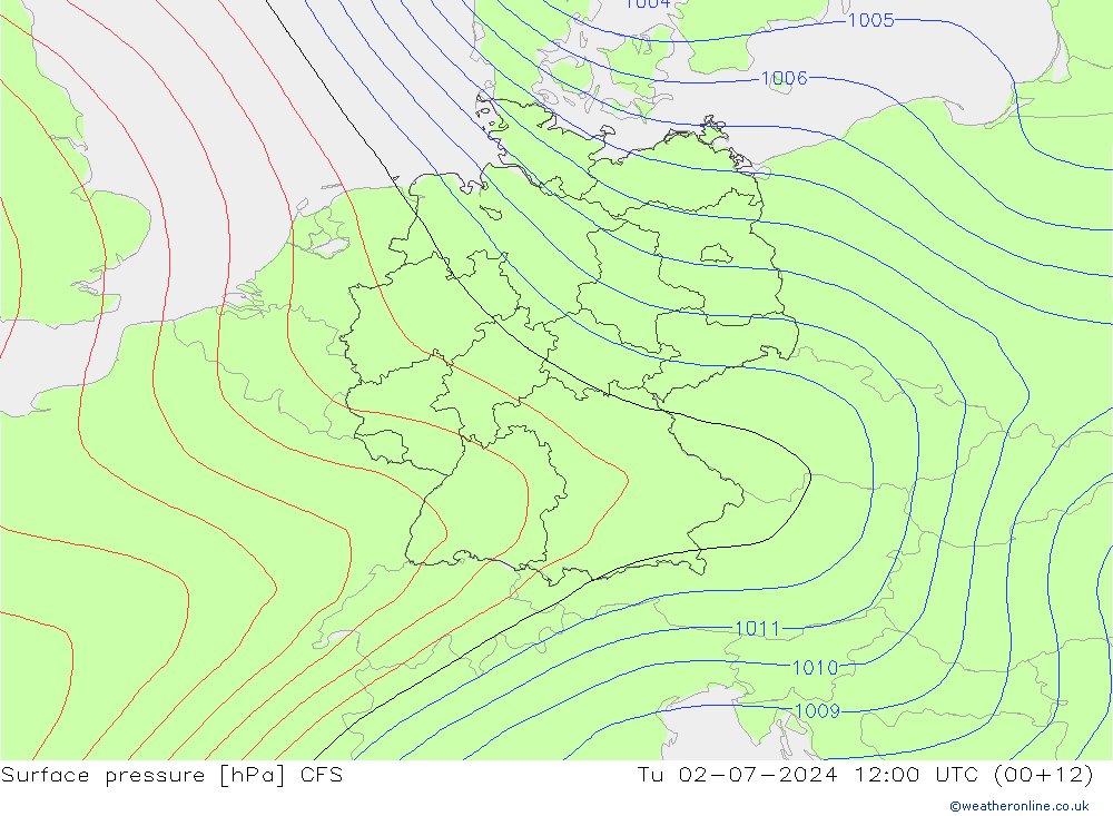 地面气压 CFS 星期二 02.07.2024 12 UTC