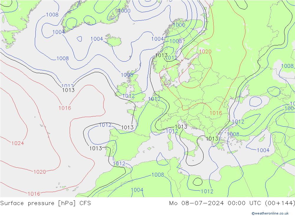 Luchtdruk (Grond) CFS ma 08.07.2024 00 UTC