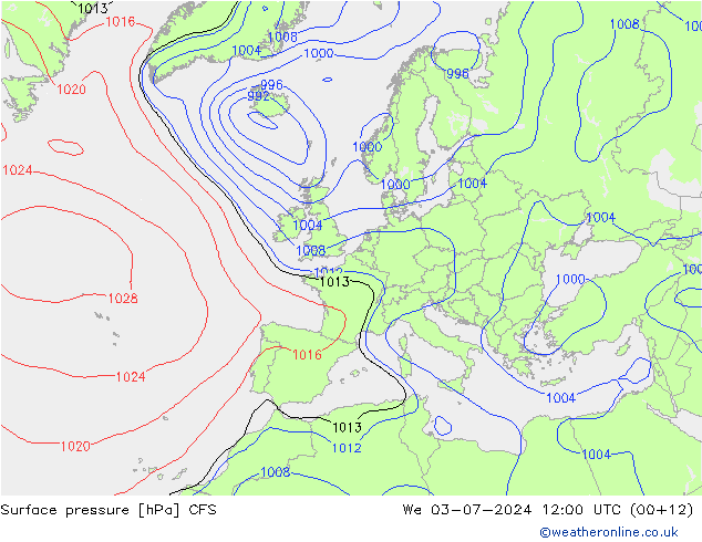地面气压 CFS 星期三 03.07.2024 12 UTC
