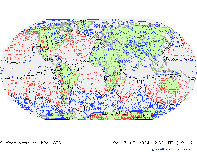 Luchtdruk (Grond) CFS wo 03.07.2024 12 UTC