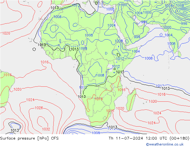 Luchtdruk (Grond) CFS do 11.07.2024 12 UTC