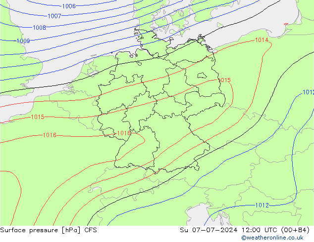 地面气压 CFS 星期日 07.07.2024 12 UTC