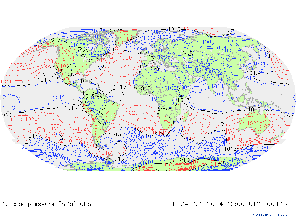 地面气压 CFS 星期四 04.07.2024 12 UTC