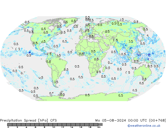 降水 Spread CFS 星期一 05.08.2024 00 UTC