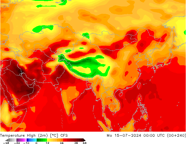 Max.temperatuur (2m) CFS ma 15.07.2024 00 UTC