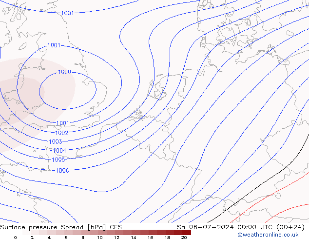 Luchtdruk op zeeniveau Spread CFS za 06.07.2024 00 UTC