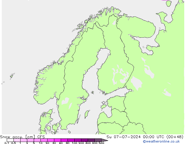 Totale sneeuw CFS zo 07.07.2024 00 UTC
