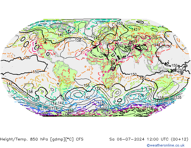 Height/Temp. 850 hPa CFS 星期六 06.07.2024 12 UTC