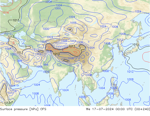 Luchtdruk (Grond) CFS wo 17.07.2024 00 UTC