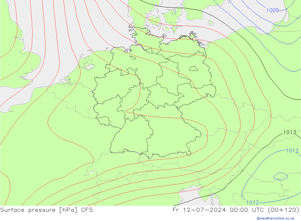 Luchtdruk (Grond) CFS vr 12.07.2024 00 UTC