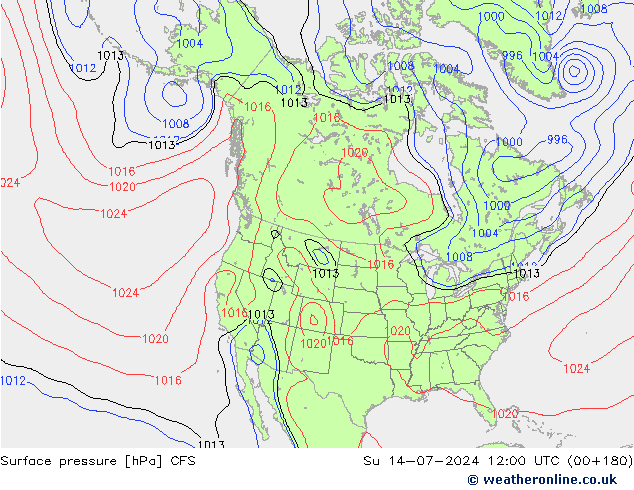 地面气压 CFS 星期日 14.07.2024 12 UTC
