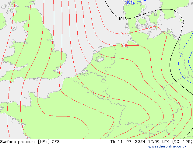 地面气压 CFS 星期四 11.07.2024 12 UTC