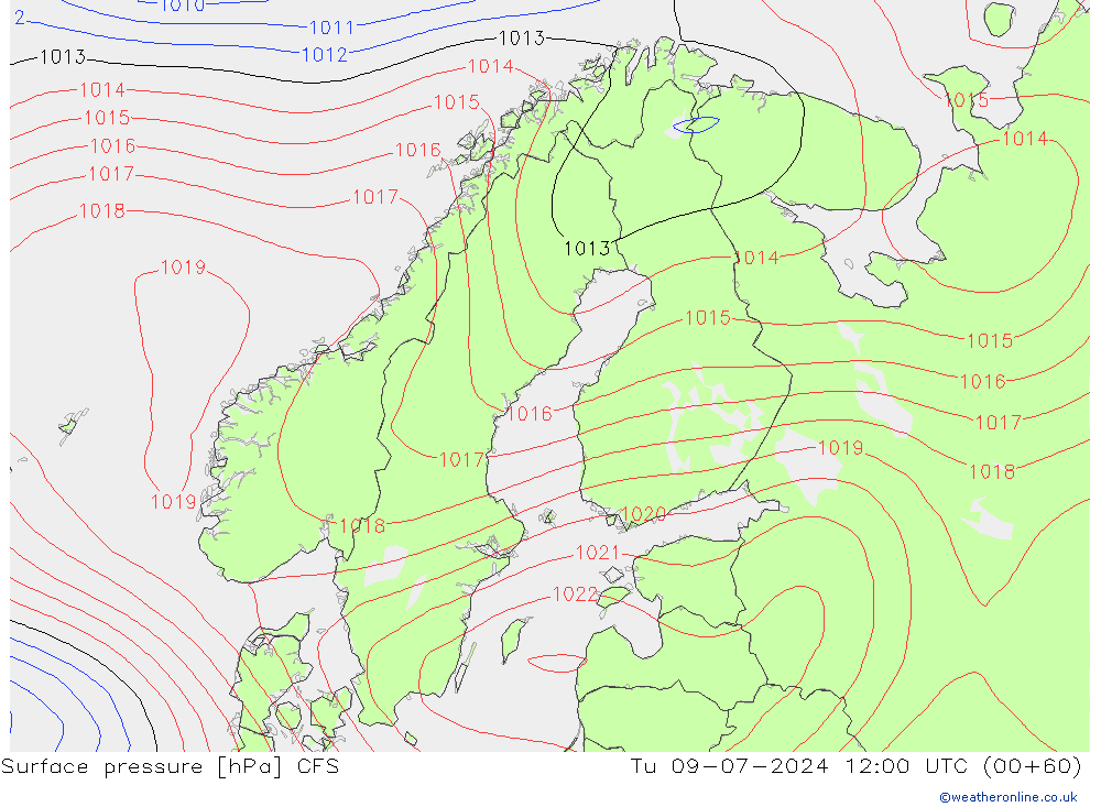 Luchtdruk (Grond) CFS di 09.07.2024 12 UTC