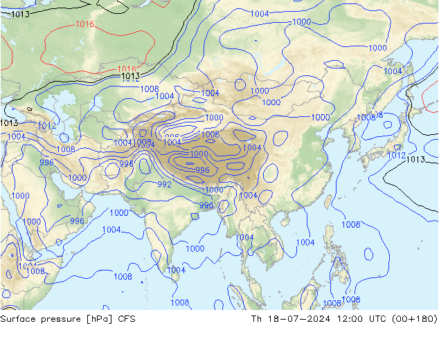 Luchtdruk (Grond) CFS do 18.07.2024 12 UTC