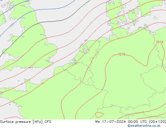 地面气压 CFS 星期三 17.07.2024 00 UTC