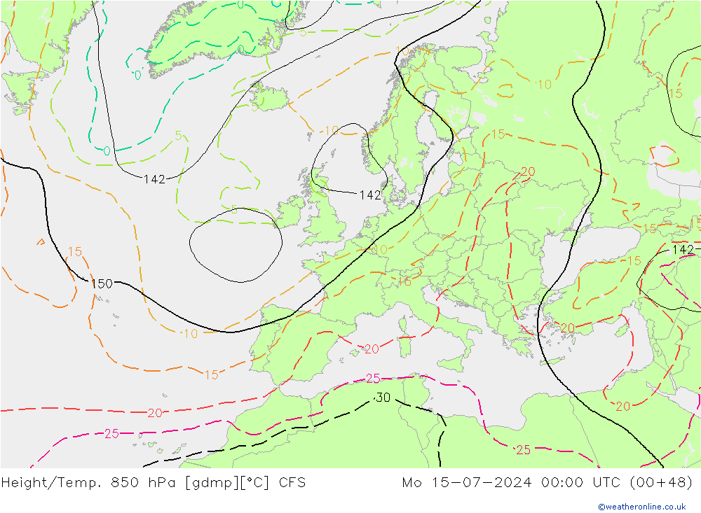 Hoogte/Temp. 850 hPa CFS ma 15.07.2024 00 UTC