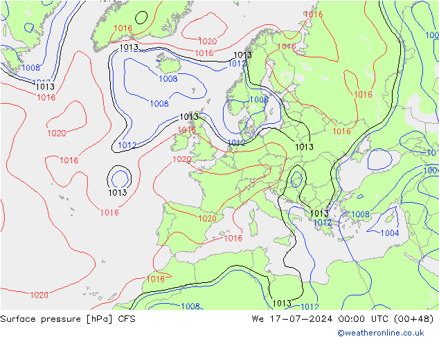 地面气压 CFS 星期三 17.07.2024 00 UTC