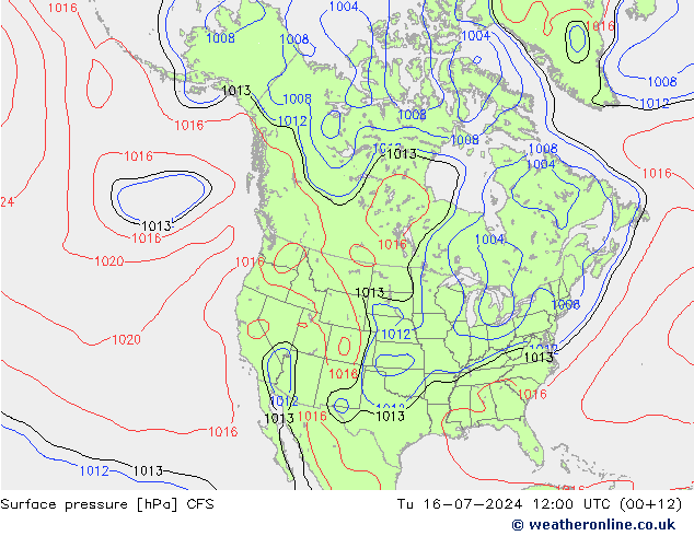 地面气压 CFS 星期二 16.07.2024 12 UTC