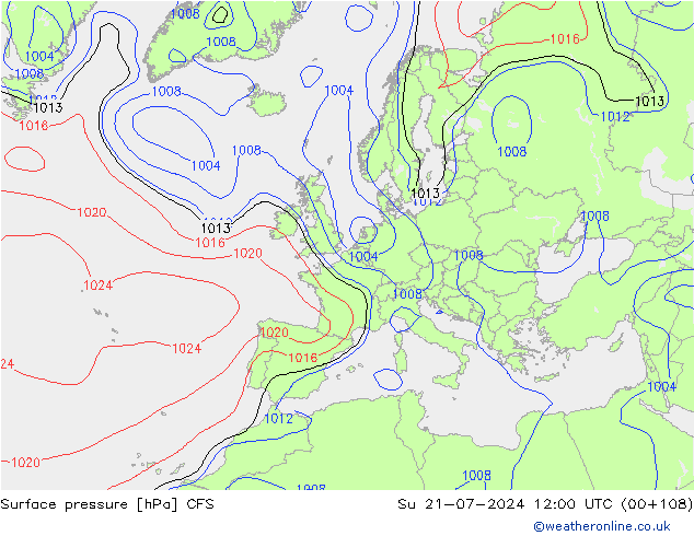 地面气压 CFS 星期日 21.07.2024 12 UTC