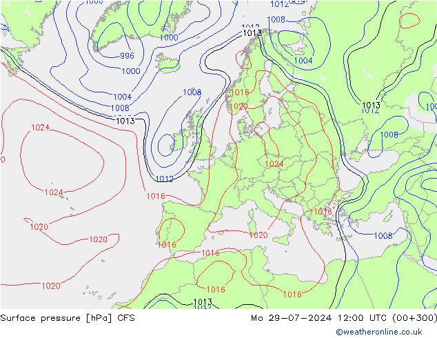 地面气压 CFS 星期一 29.07.2024 12 UTC