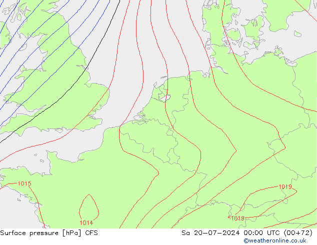 地面气压 CFS 星期六 20.07.2024 00 UTC