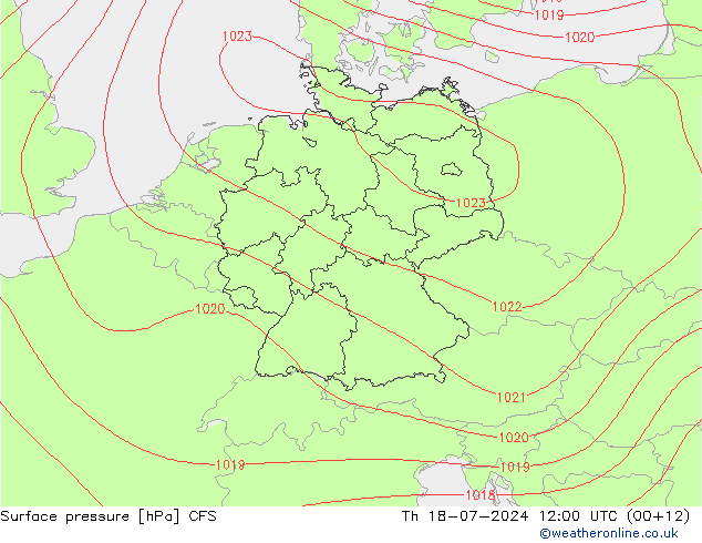 Luchtdruk (Grond) CFS do 18.07.2024 12 UTC