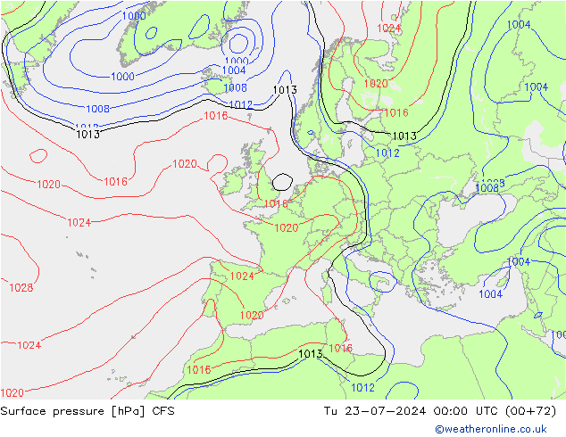 Luchtdruk (Grond) CFS di 23.07.2024 00 UTC