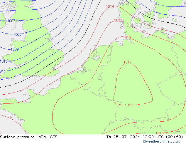 Luchtdruk (Grond) CFS do 25.07.2024 12 UTC
