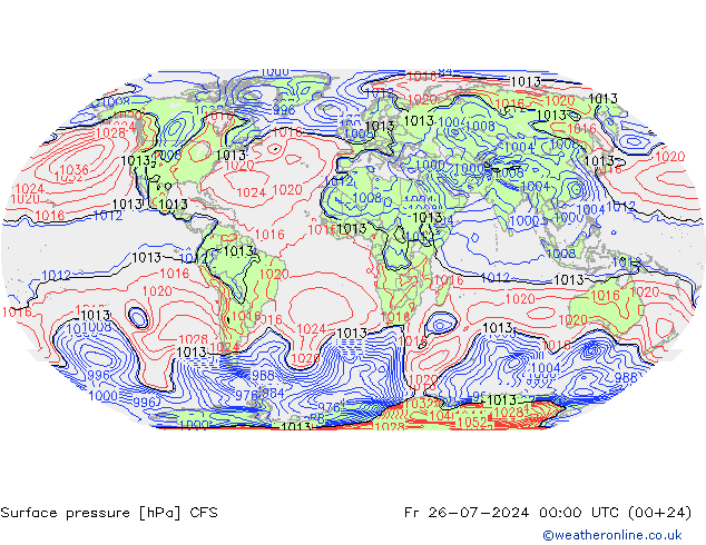 Luchtdruk (Grond) CFS vr 26.07.2024 00 UTC