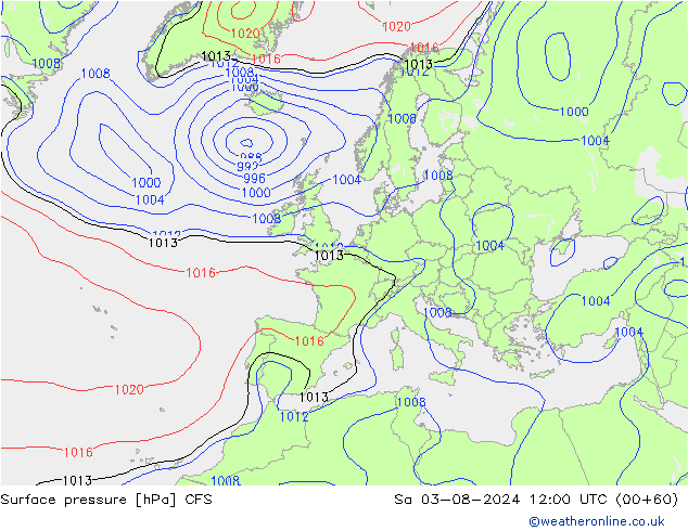 Luchtdruk (Grond) CFS za 03.08.2024 12 UTC