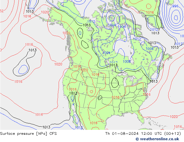 Luchtdruk (Grond) CFS do 01.08.2024 12 UTC