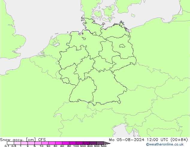 Snow accu. CFS 星期一 05.08.2024 12 UTC