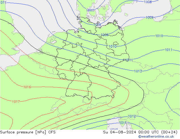 Luchtdruk (Grond) CFS zo 04.08.2024 00 UTC