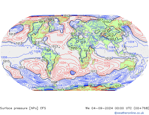 地面气压 CFS 星期三 04.09.2024 00 UTC