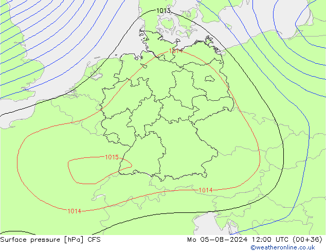 Luchtdruk (Grond) CFS ma 05.08.2024 12 UTC