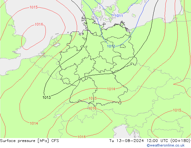 Luchtdruk (Grond) CFS di 13.08.2024 12 UTC