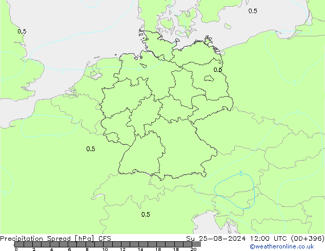 降水 Spread CFS 星期日 25.08.2024 12 UTC