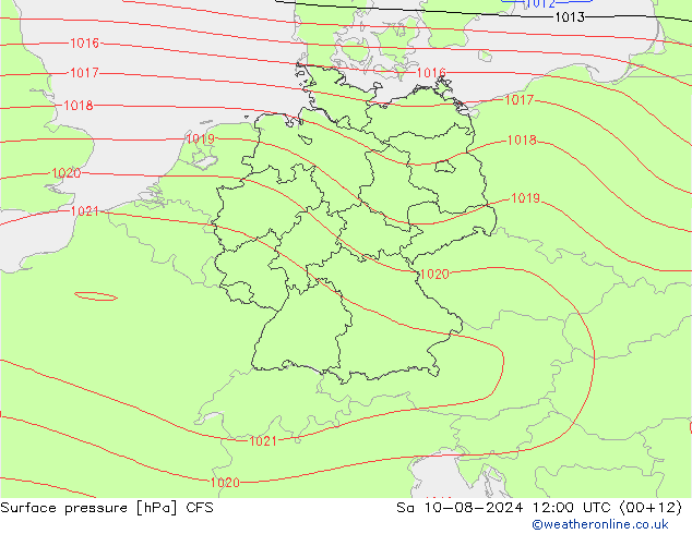 Luchtdruk (Grond) CFS za 10.08.2024 12 UTC